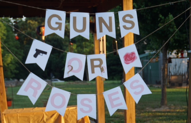 Guns or Roses Gender Reveal Party