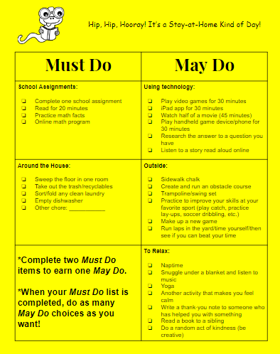 Social Distancing: Must Do/May Do List for Kids